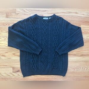 Men's Black Cable Knit Sweater